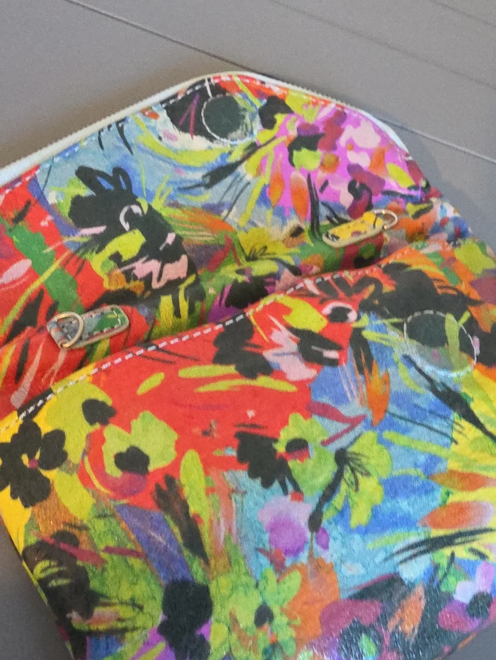 HOBO Leather Multicolor Floral Lauren Fold Over Crossbosy/Clutch